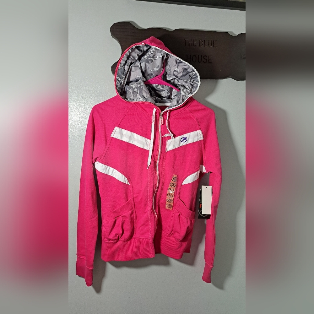 Ecko Unlimited Medium Women's Pink Bomber Full Zipper Jacket New